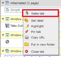 Wake tab