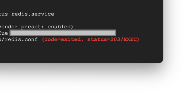 redis.serviceで「code=exited, status=203/EXEC」エラーで自動起動できない理由